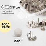 Thumb Tacks-Silver 200ct.