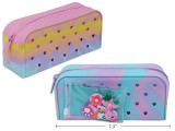 Pencil Case w/6 Charms 7.1 x 2.4 x 3.2in (Silicone) 2 Assorted Designs
