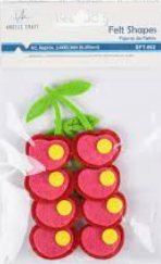 Felt Shapes-Cherries w/Stickers 4ct.