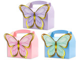 Treat Box 6.5in x 3.74.in Tip-on Butterfly (Paper) 3 Colors 3ct.