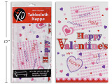 54in x 108in Valentine Printed Tablecover, Printed Bag. English Only