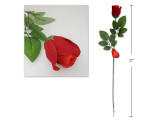 25in Single Stem Flocked Flannel Rose Bud. Cht.