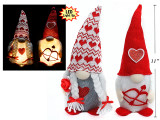Fabric Gnome 11in B/O LED L/U 3.5in(D) 2 Styles