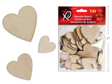 Heart Shapes-Wood 3 Asst.Sizes 100ct.