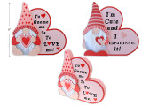 Tabletop Gnome w/Saying Heart 8in  2 Assorted