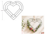 13-1/3in x 12.5in Decor Your Own Heart Wire Wreath Frame. Cht.