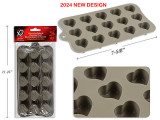 7-5/8in x 4in 15-Cavity V'tine Silicone Ice Cube / Chocolate Mould. Pbh.