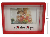 8.7in x 6.7in LOVE MDF Photo Frame. Fits 4R Photos. English Only