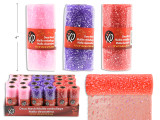 6in x 15ft Vtine Frosted Decorative Mesh Wrap. 3 Asst.Colours. 24/Dsp.