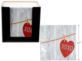 16ct V'tine Luncheon Napkin in Display. 6.5in x 6.5in. 2-ply Napkin. 12/Dsp.