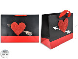 Matte w/Glitter/Foil Horizontal Giftbag - Medium. J-hook.