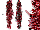 9ft x 3ply Vtine Gingham Die-Cut Heart Chunky Tinsel Garland. 3in Tips. 2 Asst. h/c.