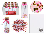 2.75in Letter in a Bottle w/Heart Confetti. 2 Asst.Styles. 12/Dsp.