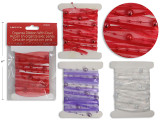3.94ft (1.2m) Organza Ribbon w/Pearl. 3 Asst.Colours. Pbh.