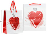 Matte Red+Black Glitter Giftbag - Large. Matte Finish w/PP Handle. English Only
