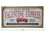 23-5/8in x 11.75in V'tine Truck Framed MDF Plaque. English Only