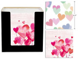 16ct V'tine Luncheon Napkin in Display. 6.5in x 6.5in. 2-ply Napkin. 2 Asst. 12/Dsp. English Only