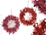 9.25in Valentine's Die-cut Tinsel Wreath 2 Asst.Styles. Cht