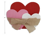 8.98in x 7.87in Corrugated MDF Heart Tabletop Decor w/Burlap Ribbon.