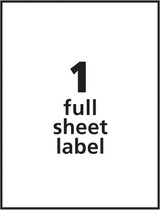 Labels Laser & Ink Jet 8-1/2" x 11" White  (100/Pack) (ASG R6-P10)