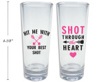 65ml Vtine Printed Shot Glass. 2 Asst.Styles.