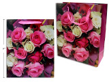 Glossy Roses Bouquet Giftbag - Medium. PP Handle.