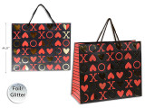 V'tine Matte w/ Foil Horizontal Giftbag -Large. PP Handle. English Only