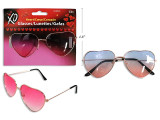 5.25in Metal Frame Aviator Heart Glasses w/ Gradient Lenses. 2 Asst.Colours. T.o.c.