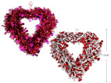 15.6in V'tine Die-Cut Heart Tinsel Wreath. 2 Asst.Styles. Cht.