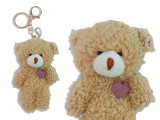 5.5in x 3.94in Plush Bear Keyring. 2 Asst.Colours. Cht.