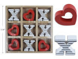 10pcs 1-7/8in V'tine Tic Tac Toe Game w/MDF Board. Shrink Wrap w/Col.Label.