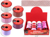 3yd x 1.75in (W) Vtine Iridescent Stretchable Deco Mesh Ribbon. 5 Asst. 20/ Dsp.