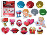 6pk 35.5in(L) x 6.25in(W) Vtine Hanging Foil Swirl Decoration. 2 Asst. Polybag w/Insert. English Only