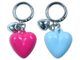 2.76in x 1.26in Resin Heart Keyring. 2 Cols: Fuchsia / Blue. t.o.c.