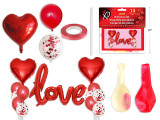 13pcs V'tine 'LOVE' Balloons Set. Polybag w/Insert. English Only