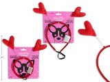 Plush Heart Pet Headbopper w/Elastic. 2 Asst.Sizes: XS/S & M/L. t.o.c.