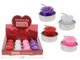 1.5in x 1-1/8in V'tine Rose Decorative Candle. 4 Asst.Colours. 12/Fty Display. English Only