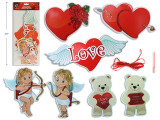 9.8ft 7pk Vtine Cupid w/Bear Paper Banner. Polybag w/Insert. English Only