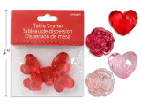 Acrylic Rose / Diamond Heart Table Scatter. 2 Asst: 6ct Rose / 5ct Heart x 2 Cols. Pbh.