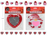 58in (1.5m) V'tine Layered Felt Garland. 2 Asst.Styles. Pbh.