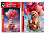 80-Shts(160 Pgs) 5.9inx3.8in V'tine Lined Notebook w/5.4in Pen. 2 Asst.Styles. pbh.