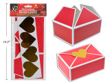4pk Mini Treat Boxes w/8pcs Foil Heart Stickers. pbh.