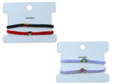 2pk Handmade Adjustable Braided Bracelet w/ Metal Heart. 2 Cols/Pack. 2 Asst. t.o.c.