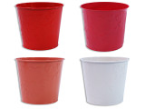 4.5in(H) x 5.1in(D) Metal Embossed Heart Planter. 4 Cols: White / Fuchsia / Coral Pink / Red.