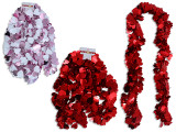 6.5ft x 6ply Die-Cut Jumbo Heart Tinsel Garland. 5.5in Tips. 2 Asst.Styles. h/c.