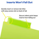 Index Dividers Colors/Insertables/Plastic 5 Tabs