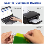 Index Dividers Colors/Insertables/Plastic 5 Tabs
