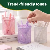 Pencil Holder Assorted Pastel Colors Mesh 4.0" x 3.5"