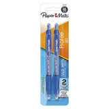 PaperMate Profile Gel Blue/Medium Tip 2ct.  (Retractable)