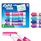 Dry Erase Expo Markers Assorted Colors/Chisel Tip 4ct. (12/48)